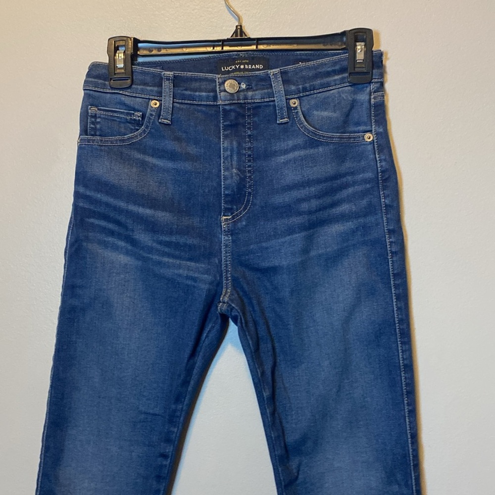 Lucky Brand Bridgette Jeans Women 2/26 Blue Stretch Denim High Rise Skinny Ankle - Picture 3 of 15